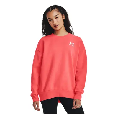 Hőszigetelt női pulóver UNDER ARMOUR Essential Fleece OS Crew-RED