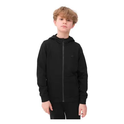 Fiú pulóver cipzárral 4F JUNIOR SWEATSHIRT-4FJWSS24TSWSM0926-20S-DEEP BLACK