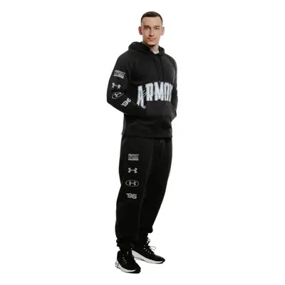 Hőszigetelt kapucnis férfi pulóver UNDER ARMOUR UA Essential Flc Nov Hood-BLK