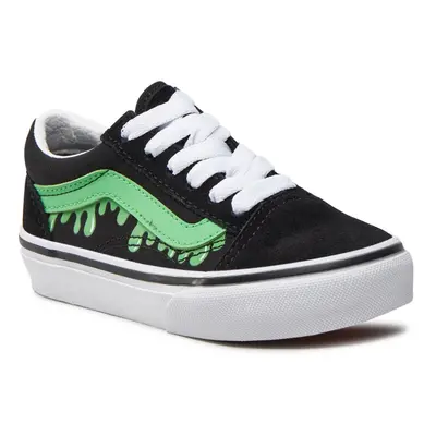 Fiú járócipő VANS UY Old Skool (Suede Canvas) glow slime black green