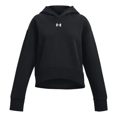 Hőszigetelt lányok edzőpulóver kapucnival UNDER ARMOUR UA Rival Fleece Crop Hoodie-BLK