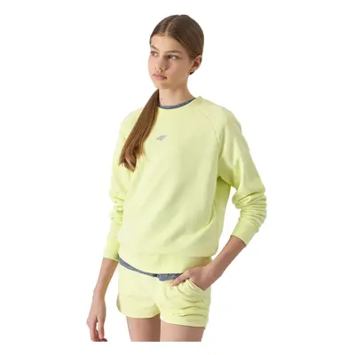 Lány pulóver 4F JUNIOR SWEATSHIRT-4FJWSS24TSWSF0920-72S-LEMON