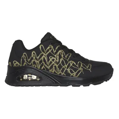 Női szabadidős lábbelik SKECHERS Uno Golden Heart black gold