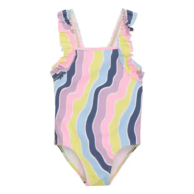 Lányok fürdőruha COLOR KIDS Swimsuit W. Frills, AOP, lavender mist