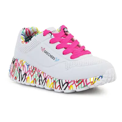 Lányok szabadidős cipők SKECHERS Uno Lite Lovely Luv white pink