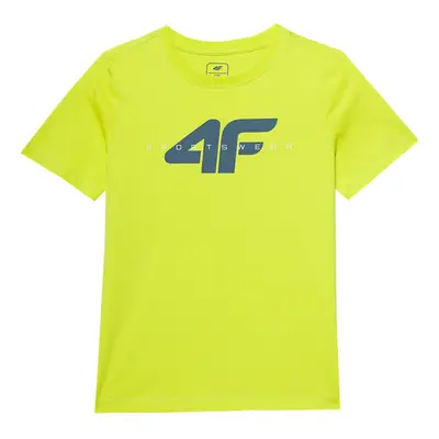 Fiú rövid ujjú póló 4F JUNIOR TSHIRT-4FJWSS24TTSHM1113-72N-LEMON NEON