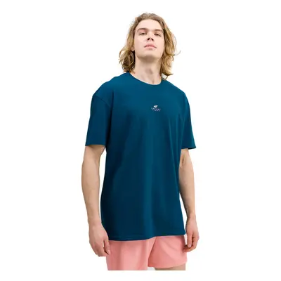 Rövid ujjú férfi póló 4F TSHIRT-4FWSS24TTSHM1287-46S-TEAL