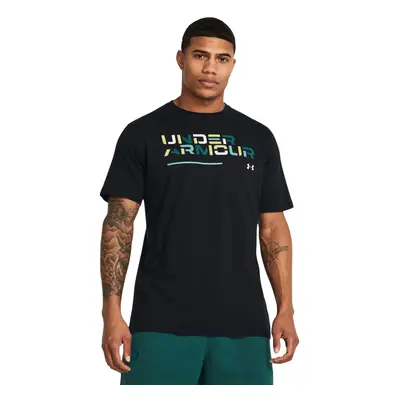 Rövid ujjú férfi póló UNDER ARMOUR UA Colorblock Wordmark SS-BLK