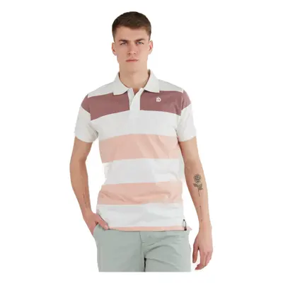 Rövid ujjú férfi póló FUNDANGO Incognito Stripe Poloshirt-311-powder stripe