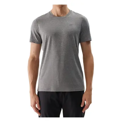 Rövid ujjú férfi edzőing 4F TSHIRT FNK-4FWSS24TFTSM599-27M-COLD LIGHT GREY MELANGE