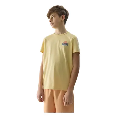 Fiú rövid ujjú póló 4F JUNIOR TSHIRT-4FJWSS24TTSHM1136-73S-LIGHT LEMON