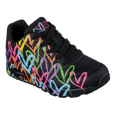 Női járócipő SKECHERS Uno Highlight Love black multi