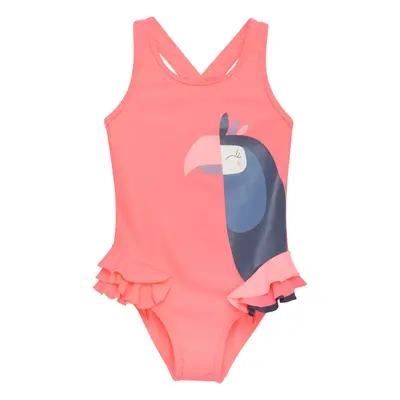 Lányok fürdőruha COLOR KIDS Swimsuit W. Application, neon coral