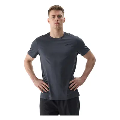 Rövid ujjú férfi edzőing 4F TSHIRT FNK-4FWSS24TFTSM599-20M-DEEP BLACK MELANGE