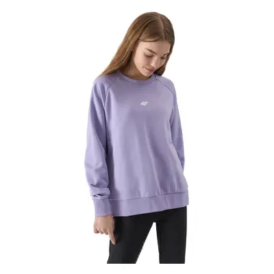 Lány pulóver 4F JUNIOR SWEATSHIRT-4FJWSS24TSWSF0920-52S-LIGHT VIOLET