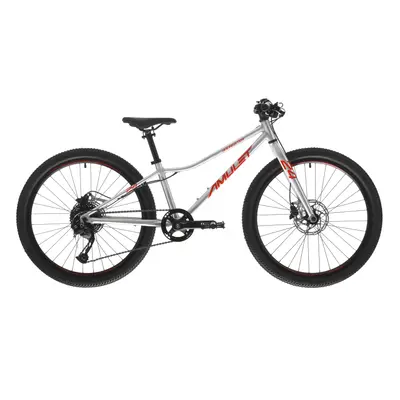 Gyermek mountain bike AMULET 24 Youngster SH, alu brushed transparent red