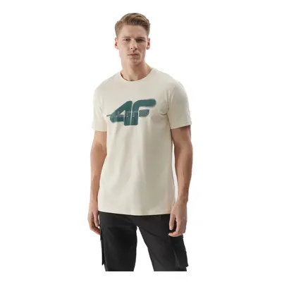 Rövid ujjú férfi póló 4F TSHIRT-4FWSS24TTSHM1317-12S-CREME