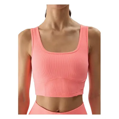 Női edző sportmelltartó 4F SLEEVELESS-4FWSS24TSLEF072-63N-CORAL NEON