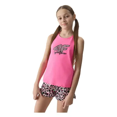 Lány felső 4F JUNIOR TSHIRT-4FJWSS24TTSHF1141-54N-PINK NEON