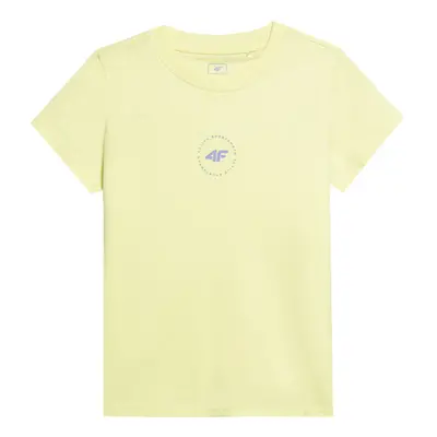 Rövid ujjú lány póló 4F JUNIOR TSHIRT-4FJWSS24TTSHF1111-72S-LEMON