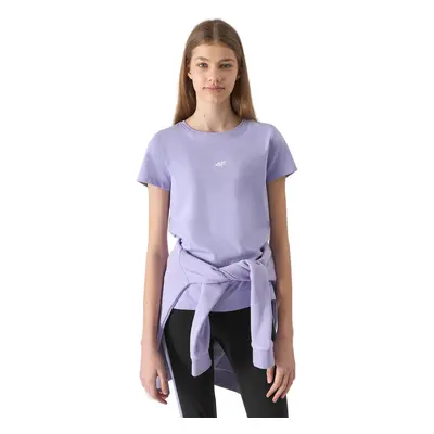 Rövid ujjú lány póló 4F JUNIOR TSHIRT-4FJWSS24TTSHF1111-52S-LIGHT VIOLET