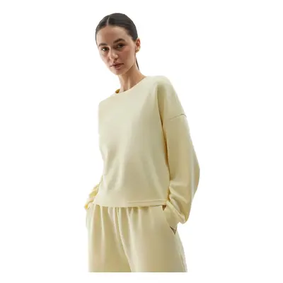 Női kapucnis pulóver 4F SWEATSHIRT-4FWSS24TSWSF1001-73S-LIGHT LEMON