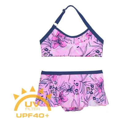 Lányok fürdőruha COLOR KIDS Bikini W. Skirt - AOP, begonia pink