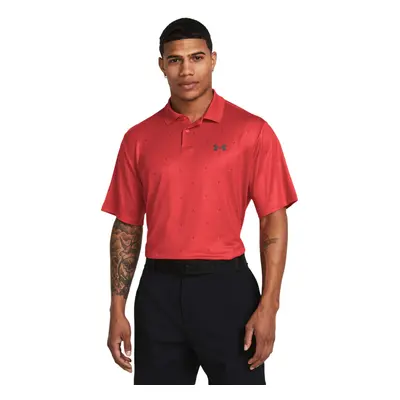 Rövid ujjú férfi edzőpóló UNDER ARMOUR UA Perf 3.0 Printed Polo-RED