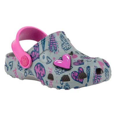 Lányok crocs (rekreációs lábbeli) COQUI Little Frog + Amulet grey fuchsia