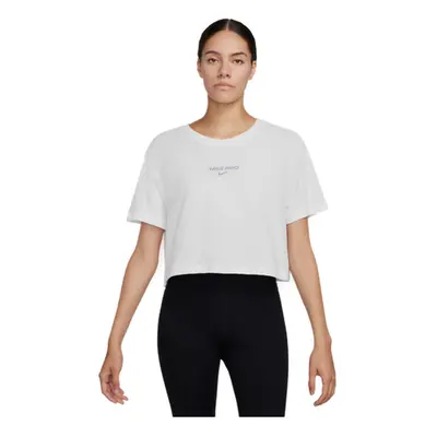 Rövid ujjú női edzőing NIKE W NK DF PRO SS CRP TEE-100 WHITE