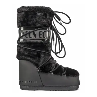 Női magas téli csizma MOON BOOT Classic Faux Fur black