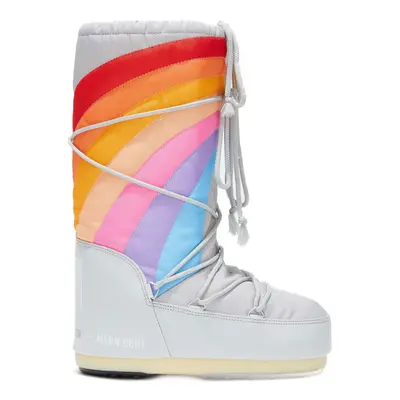 Női magas téli csizma MOON BOOT Icon Rainbow glacier blue red