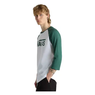 Rövid ujjú férfi póló VANS CLASSIC RAGLAN-WHITE-BISTRO GREEN