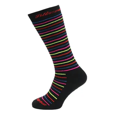 Junior sí térdzokni (zokni) BLIZZARD Viva Allround ski socks junior, black rainbow stripes