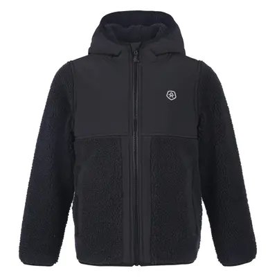 Fiú gyapjú pulóver cipzárral COLOR KIDS Teddy fleece jacket, phantom