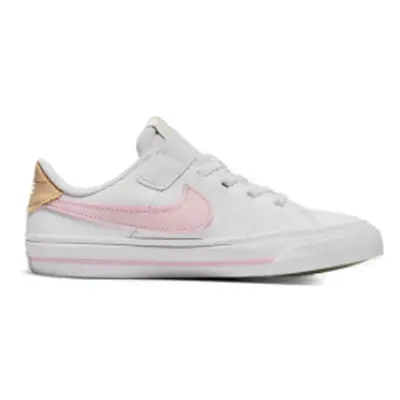 Lányok szabadidős cipők NIKE Court Legacy Ks white pink foam honeydew