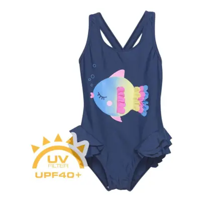 Lányok fürdőruha COLOR KIDS BABY Swimsuit W. Application 7198-Dark Denim