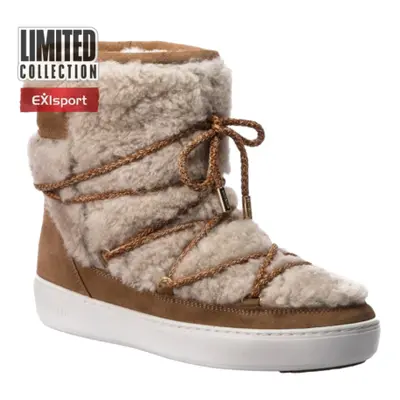 Női téli bokacsizma MOON BOOT Pulse Mid Wool sand off white