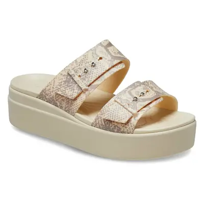 Női szandálok (divatcipők) CROCS Brooklyn Snake Buckle Low Wedge vanilla multi