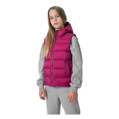 Lány mellény 4F JUNIOR GIRLS JACKET JKUDP002-53S-DARK PINK