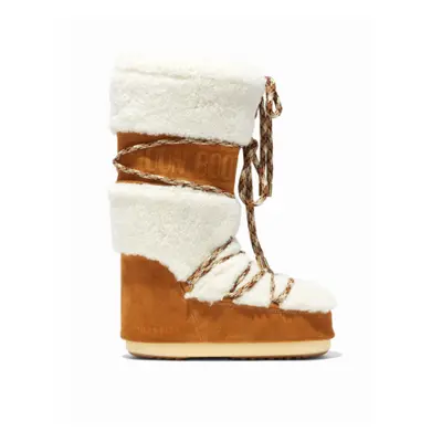 Női magas téli csizma MOON BOOT Icon Shearling whisky off white