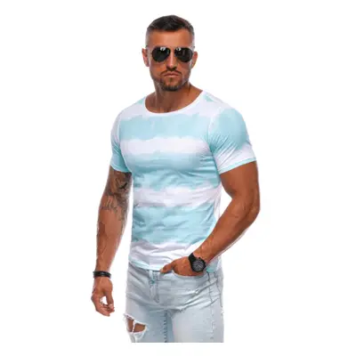 Férfi póló rövid ujjal, V-kivágással OMBRE T-shirt S1973 light blue