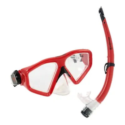 Búvár snorkeling készlet AQUALUNG SATURN COMBO TRANSPARENT RED