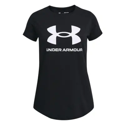 Rövid ujjú lány póló UNDER ARMOUR UA SPORTSTYLE LOGO SS-BLK