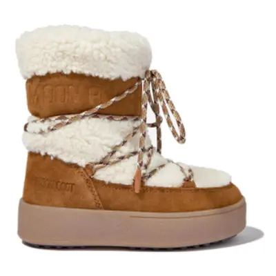 Lányok téli bokacsizma MOON BOOT J-Track Tube Shearling K whisky off white