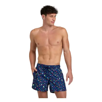 Férfi fürdőruha ARENA MENS BEACH SHORT ALLOVER-750-navy multi