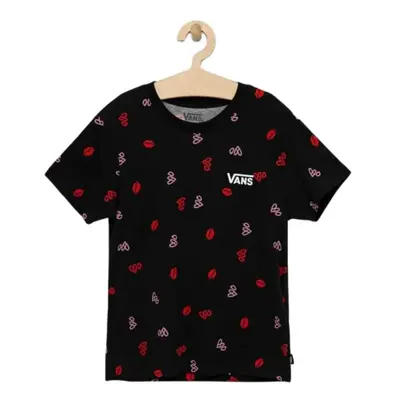 Rövid ujjú lány póló VANS VALENTINES PRINT BOXY-BLACK