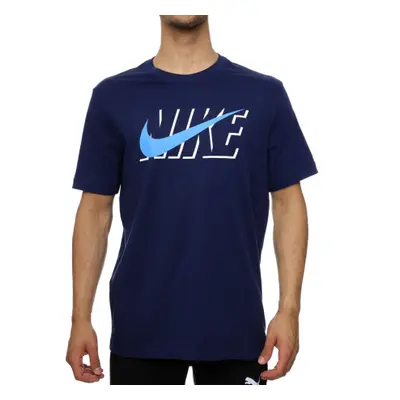 Rövid ujjú férfi póló NIKE M NSW TEE SWOOSH BLOCK-Blue