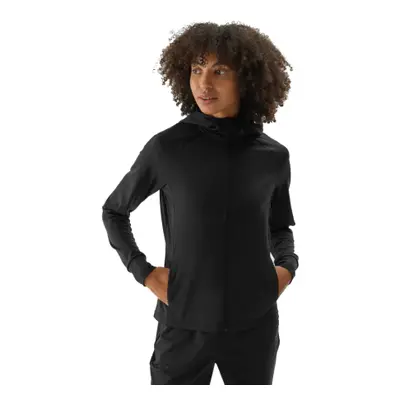 Hőszigetelt női edzőpulóver cipzárral 4F SWEATSHIRT FNK-WAW24TFSWF406-20S-DEEP BLACK