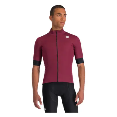 Férfi kerékpáros kabát SPORTFUL Fiandre light no rain jacket short sleeve, red wine